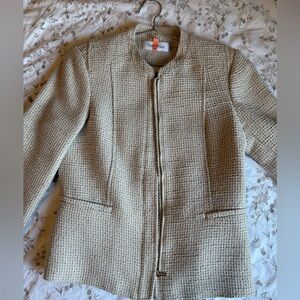 Calvin Klein Women's Cream Metallic Jacket